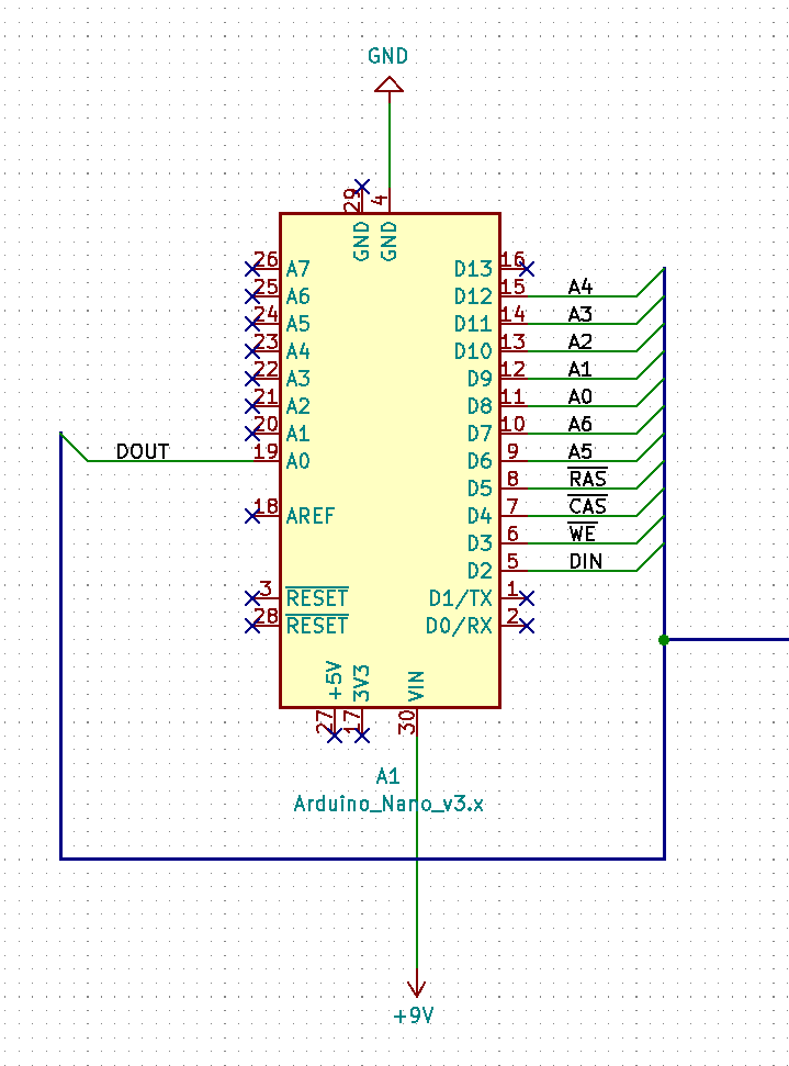 Arduino Pinout for 4116 DRAM