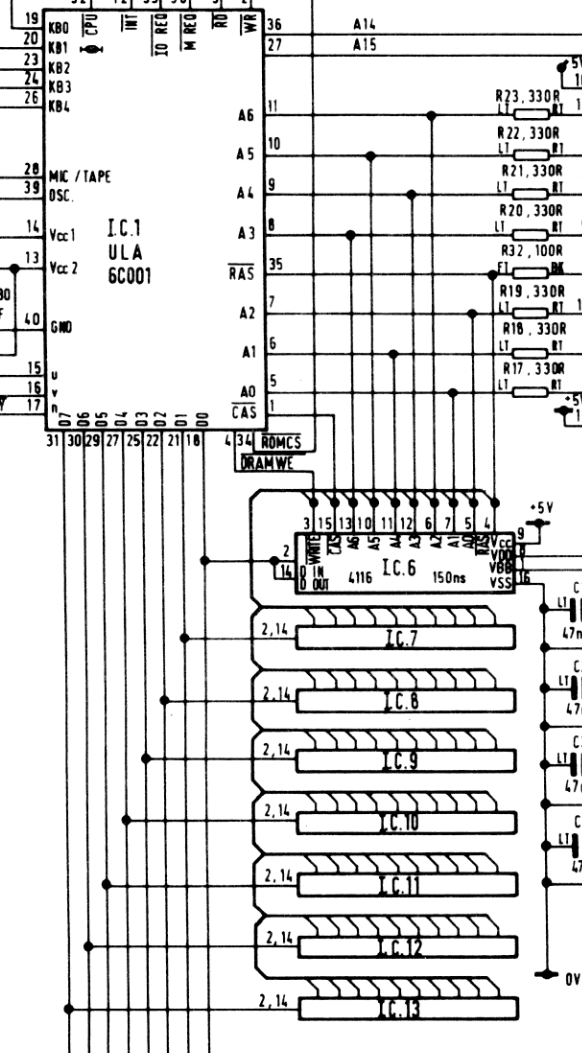 ZX Spectrum Lower Ram Schematic