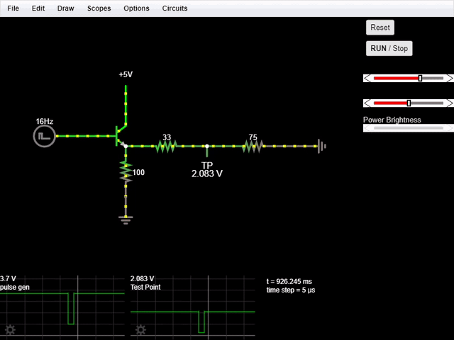 ZX81 Transistor Circuit Falstad
